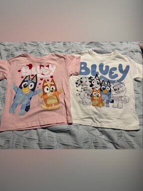 Bluey Graphic Kids Tee — Pink and White